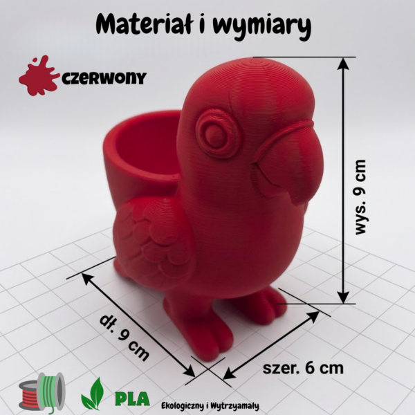 Doniczka 3D Papuga