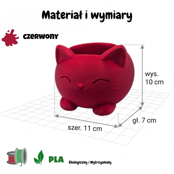 Doniczka 3D Kotek