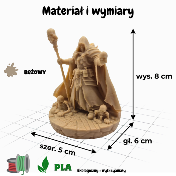 Nekromanta ze szkieletami figurka 3D D&D