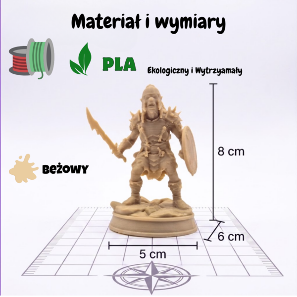 Ork z mieczem i tarczą RPG