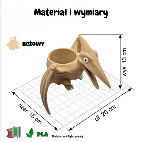 Doniczka 3D Pterodaktyl