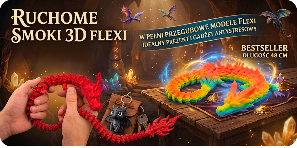Smoki 3D Flexi – ruchoma figurka smoka i brelok Szczerbatek
