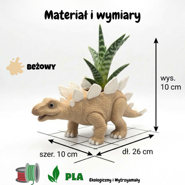 Stegozaur doniczka 3D 5